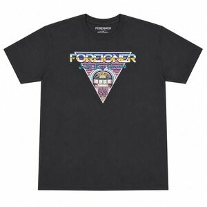 Foreigner Juke Box Heroes Graphic Tee Black Mens Rock Band T-Shirt Retro 80s